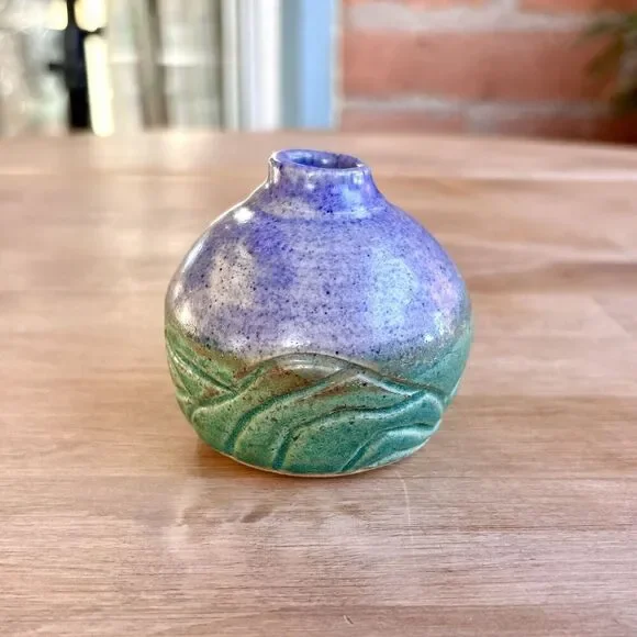 Vintage Studio Art Pottery Bud Vase Signed Martha ’99 Ceramic Hand Thrown - Picture 9 of 10